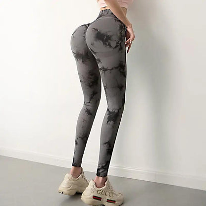 Tie Dye Leggings Women Fitness Yoga Pants Seamless Push Up Workout Tights Gym Sports Legging - WILKYs