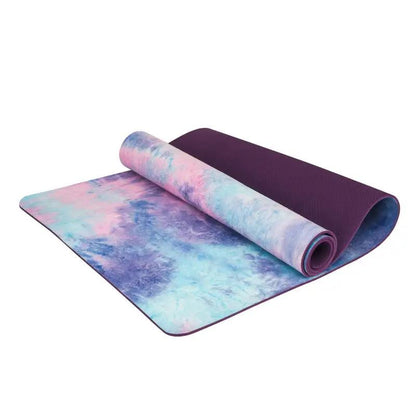 Tie - dyed Natural Rubber Yoga Mat Suede Sublimation Transfer Yoga Mat - WILKYs