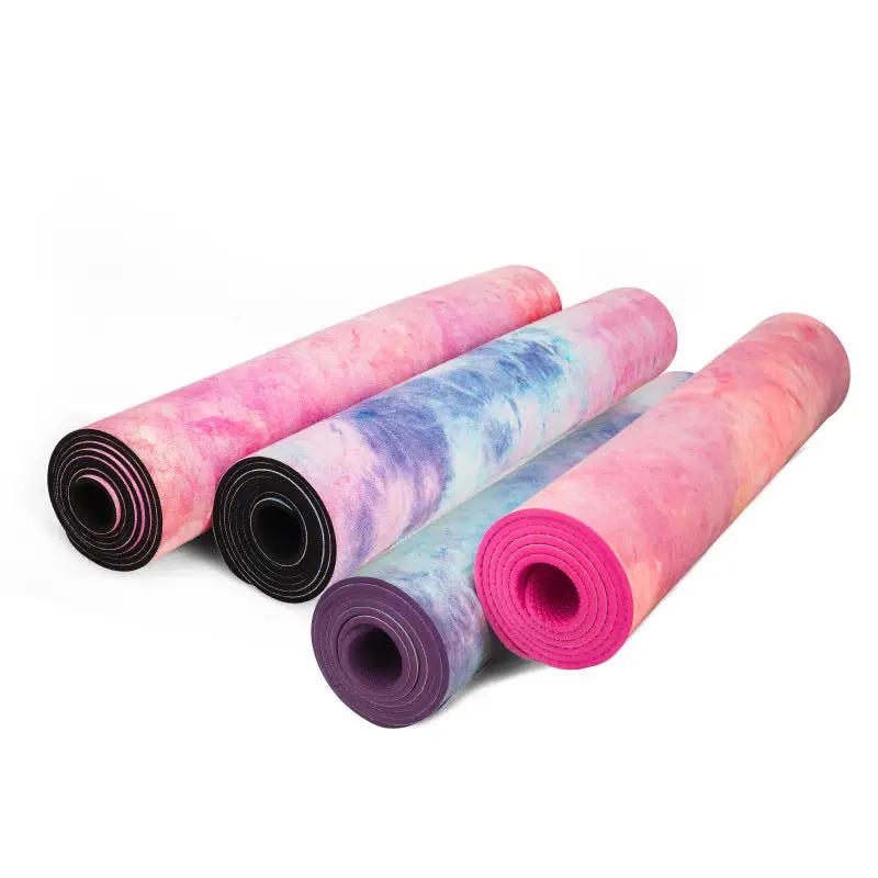 Tie - dyed Natural Rubber Yoga Mat Suede Sublimation Transfer Yoga Mat - WILKYs