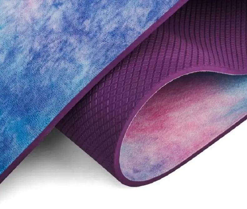 Tie - dyed Natural Rubber Yoga Mat Suede Sublimation Transfer Yoga Mat - WILKYs