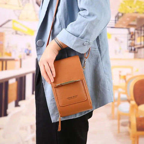Touch Screen Mobile Phone Bag Small Crossbody Shouder Bags Women Long Wallet - WILKYs