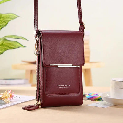 Touch Screen Mobile Phone Bag Small Crossbody Shouder Bags Women Long Wallet - WILKYs