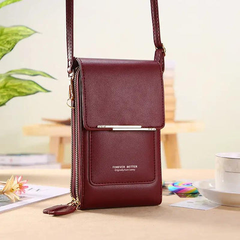 Touch Screen Mobile Phone Bag Small Crossbody Shouder Bags Women Long Wallet - WILKYs
