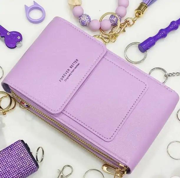 Touch Screen Mobile Phone Bag Small Crossbody Shouder Bags Women Long Wallet - WILKYs