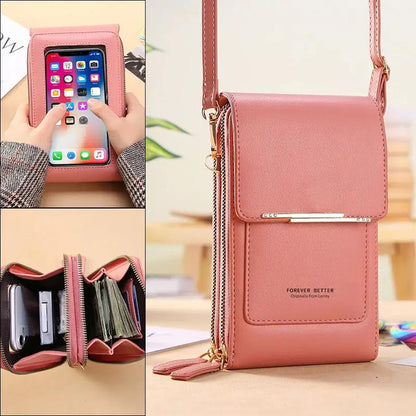 Touch Screen Mobile Phone Bag Small Crossbody Shouder Bags Women Long Wallet - WILKYs