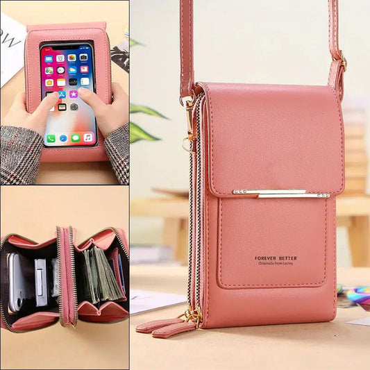 Touch Screen Mobile Phone Bag Small Crossbody Shouder Bags Women Long Wallet - WILKYs