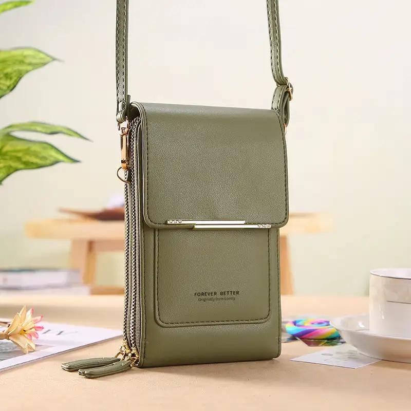 Touch Screen Mobile Phone Bag Small Crossbody Shouder Bags Women Long Wallet - WILKYs