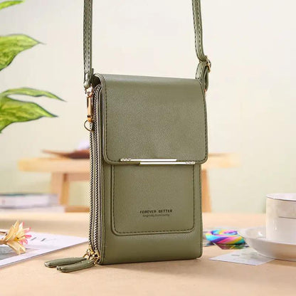 Touch Screen Mobile Phone Bag Small Crossbody Shouder Bags Women Long Wallet - WILKYs