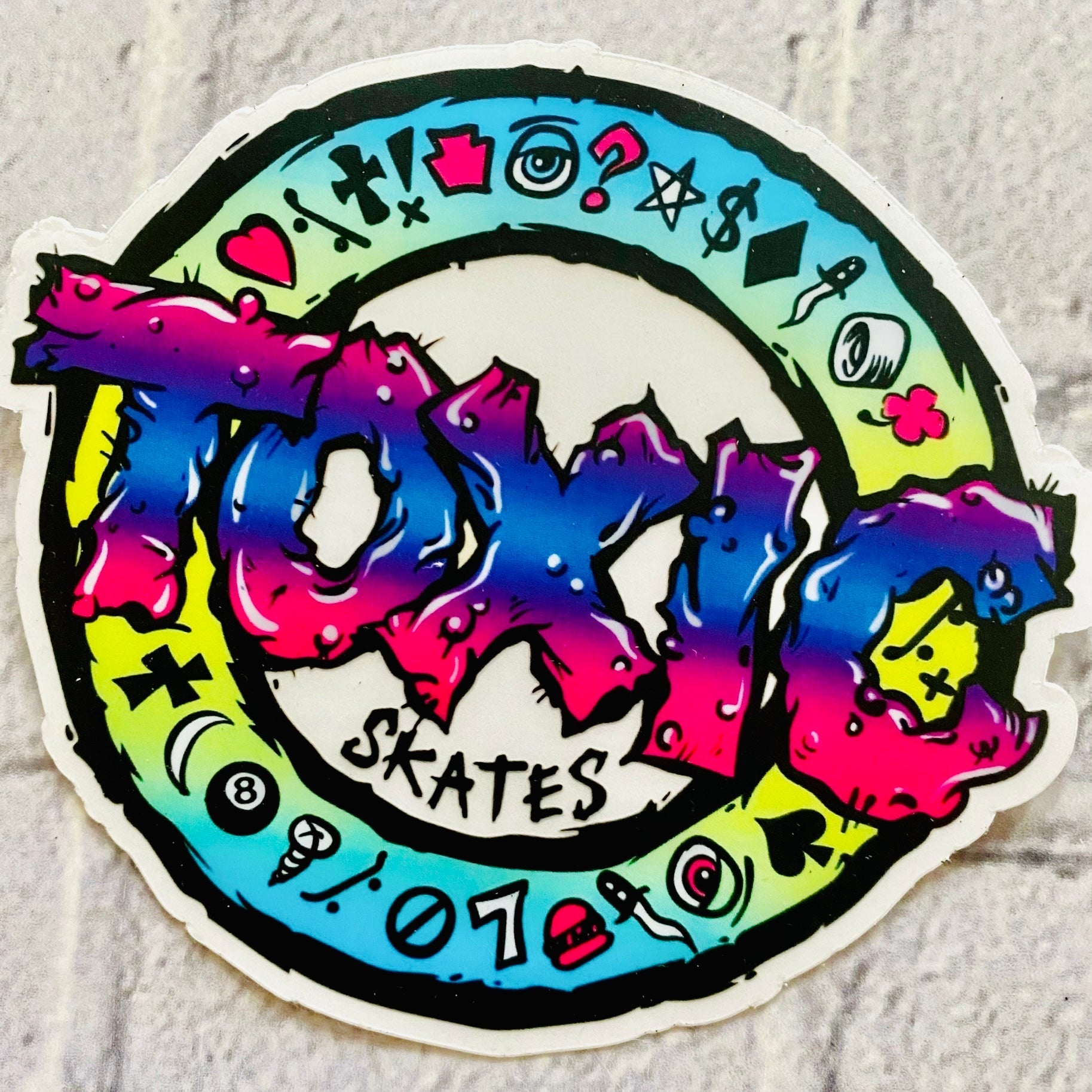 Toxic Skates Sticker 4” CLEAR - BACK - WILKYs