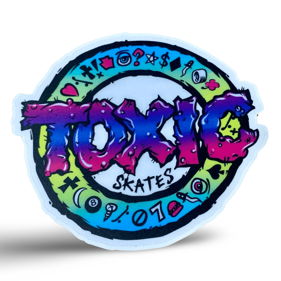 Toxic Skates Sticker 4” CLEAR - BACK - WILKYs