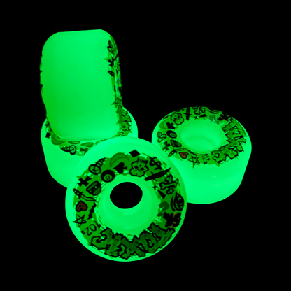 Toxic Team VERY HARD, GLOW - IN - THE DARK (NEON GREEN) Wheels 54mm/102a - WILKYs