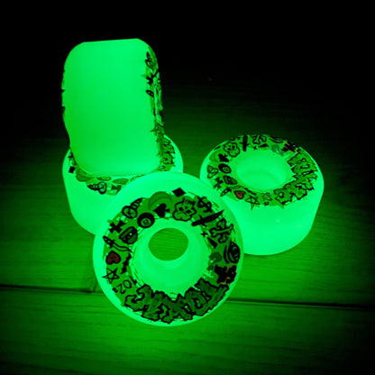 Toxic Team VERY HARD, GLOW - IN - THE DARK (NEON GREEN) Wheels 54mm/102a - WILKYs