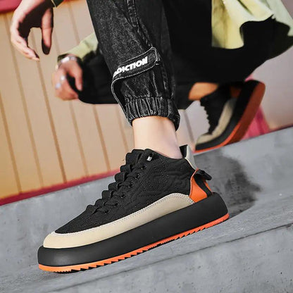 Trendy Color - blocked Sports Shoes Casual Lace Up Sneakers For Men Fashion Comfortable Versatile Thick - soled Walking Running Shoes - WILKYs