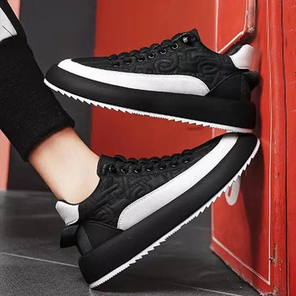 Trendy Color - blocked Sports Shoes Casual Lace Up Sneakers For Men Fashion Comfortable Versatile Thick - soled Walking Running Shoes - WILKYs