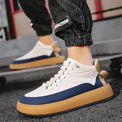 Trendy Color - blocked Sports Shoes Casual Lace Up Sneakers For Men Fashion Comfortable Versatile Thick - soled Walking Running Shoes - WILKYs