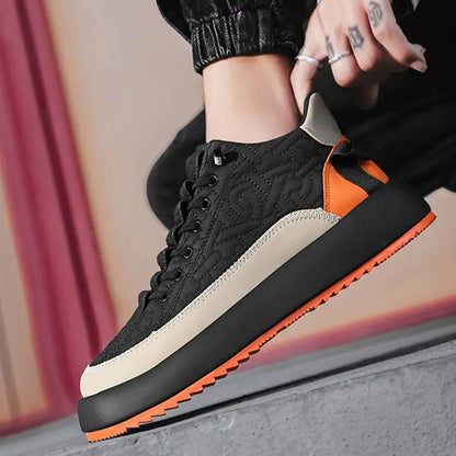 Trendy Color - blocked Sports Shoes Casual Lace Up Sneakers For Men Fashion Comfortable Versatile Thick - soled Walking Running Shoes - WILKYs