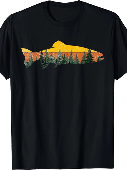 Trout Fly Fishing Outdoor Forest Nature Wildlife Fisherman T-Shirt - WILKYs