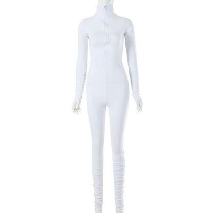 Turtleneck Gloved Sleeve Jumpsuit Leggings – Cozy Winter Activewear - WILKYs