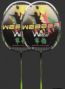 Weber Carbon Fiber Badminton Racket Double Shot Single Shot Durable Feather Shot - WILKYs