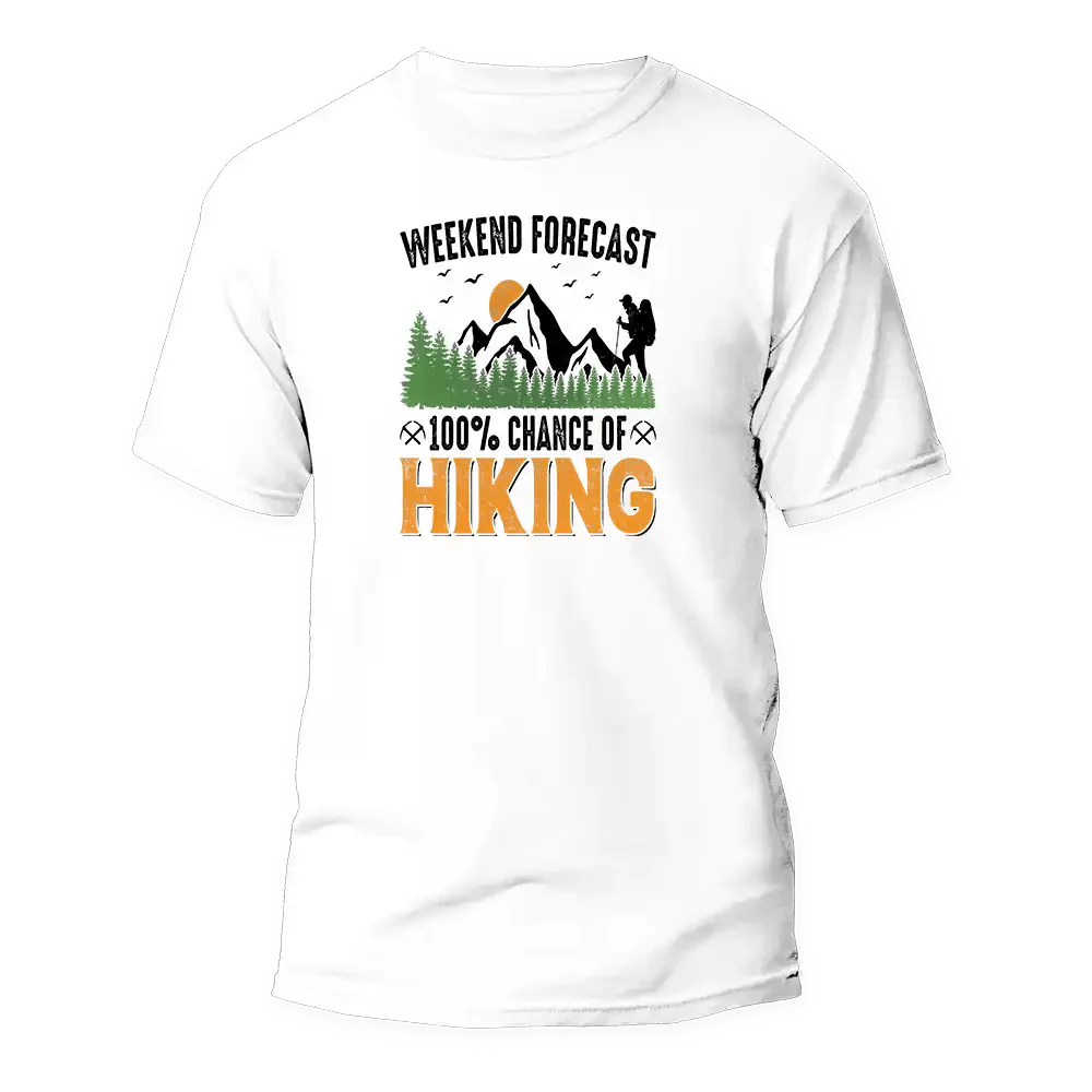 Weekend Forecast 100% Hiking Man T-Shirt - WILKYs