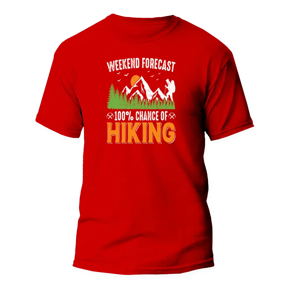 Weekend Forecast 100% Hiking Man T-Shirt - WILKYs