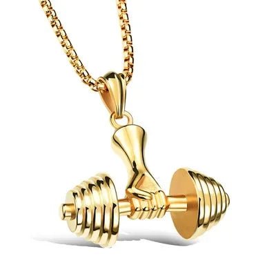 Weightlifting Barbell Pendant Gym Necklace for Men - WILKYs