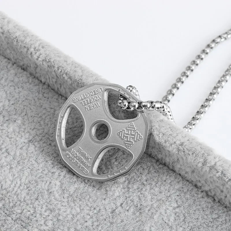Weightlifting Barbell Pendant Gym Necklace for Men - WILKYs