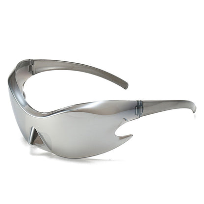Whiestan - Futuristic Mirrored Sleek Wrap Around Sports Sunglasses - WILKYs