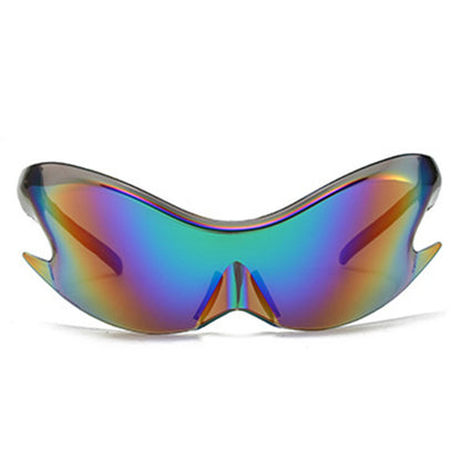 Whiestan - Futuristic Mirrored Sleek Wrap Around Sports Sunglasses - WILKYs