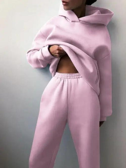 Winter Hoodie Sweat Set – Cozy Fleece Hoodie & Sweatpants Outfit - WILKYs