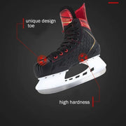 Winter Professional Ice Hockey Skating Shoes EU28 - 45 PU Thermal Thicken Hive Skake Shoes with Ice Blade for Adult Kids Beginner - WILKYs