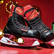 Winter Professional Ice Hockey Skating Shoes EU28 - 45 PU Thermal Thicken Hive Skake Shoes with Ice Blade for Adult Kids Beginner - WILKYs