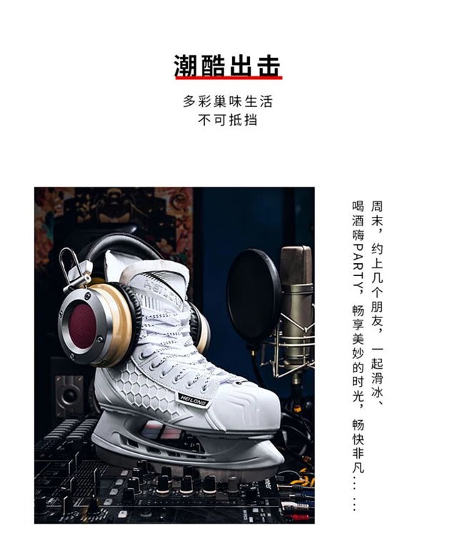 Winter Professional Ice Hockey Skating Shoes EU28 - 45 PU Thermal Thicken Hive Skake Shoes with Ice Blade for Adult Kids Beginner - WILKYs