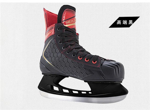 Winter Professional Ice Hockey Skating Shoes EU28 - 45 PU Thermal Thicken Hive Skake Shoes with Ice Blade for Adult Kids Beginner - WILKYs