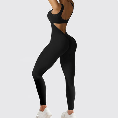 Women Sleeveless Flare Jumpsuits Fitness Yoga Long Pants - WILKYs