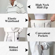 Womens 2 Piece Outfits Lounge Hoodless Pullover Sweatshirt Sweatsuit Sets Sweatshirt Baggy Fashion Sweatpants With Pockets - WILKYs
