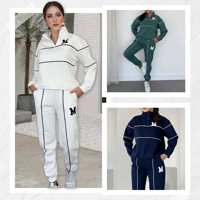 Womens 2 Piece Outfits Lounge Hoodless Pullover Sweatshirt Sweatsuit Sets Sweatshirt Baggy Fashion Sweatpants With Pockets - WILKYs