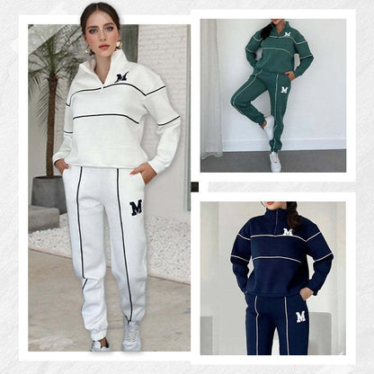 Womens 2 Piece Outfits Lounge Hoodless Pullover Sweatshirt Sweatsuit Sets Sweatshirt Baggy Fashion Sweatpants With Pockets - WILKYs