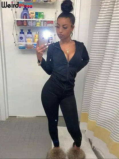 Women's Hooded Athleisure Set – Sporty Tops & Stretch Leggings - WILKYs