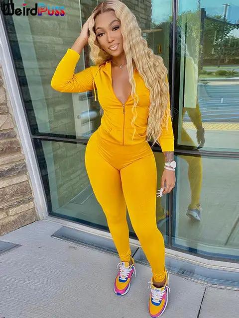 Women's Hooded Athleisure Set – Sporty Tops & Stretch Leggings - WILKYs