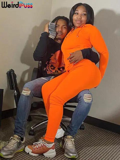 Women's Hooded Athleisure Set – Sporty Tops & Stretch Leggings - WILKYs