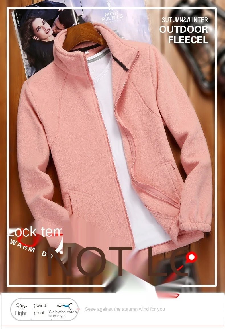 Women's Zipper Cardigan Sweatershirt Polar Fleece - WILKYs