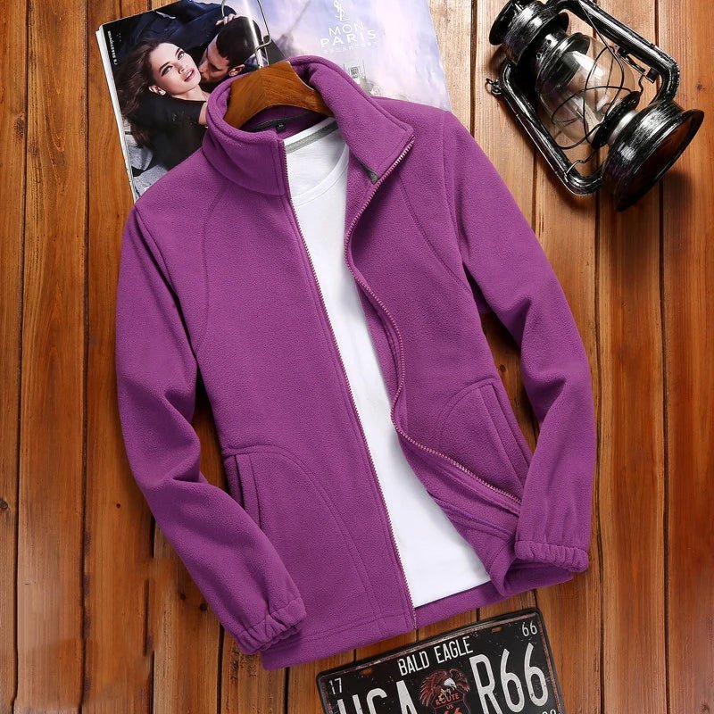 Women's Zipper Cardigan Sweatershirt Polar Fleece - WILKYs