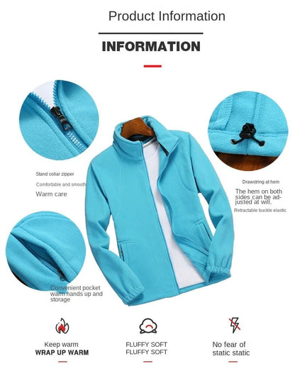 Women's Zipper Cardigan Sweatershirt Polar Fleece - WILKYs