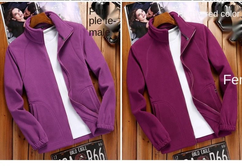 Women's Zipper Cardigan Sweatershirt Polar Fleece - WILKYs