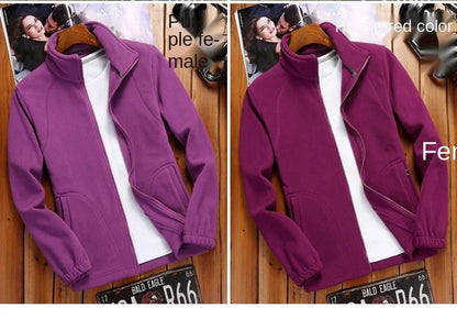 Women's Zipper Cardigan Sweatershirt Polar Fleece - WILKYs