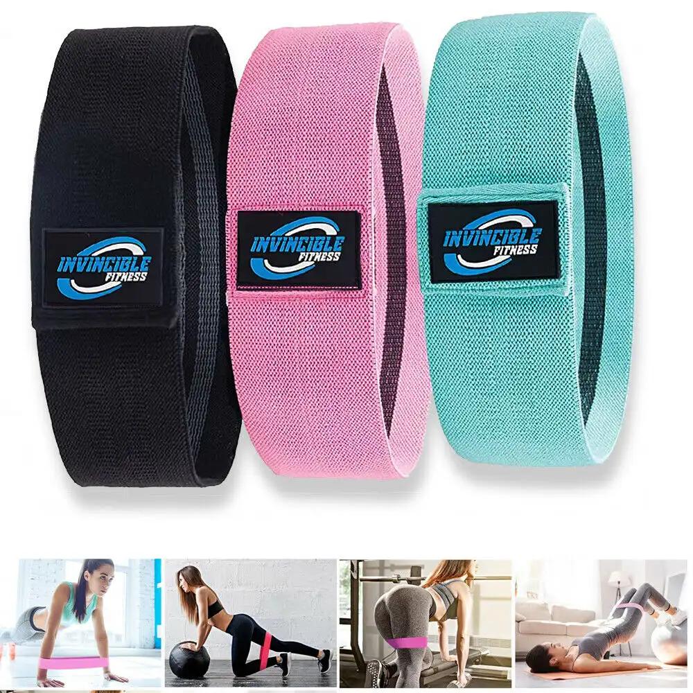 Workout Resistance Bands Loop Set Fitness Yoga Legs & Butt Workout Exercise Band - WILKYs