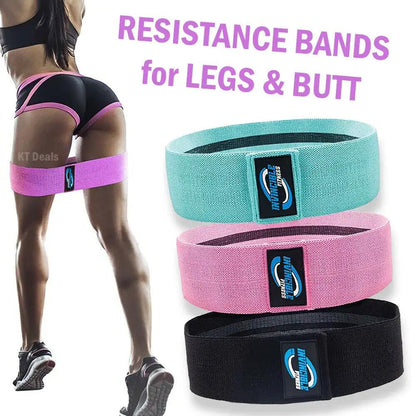 Workout Resistance Bands Loop Set Fitness Yoga Legs & Butt Workout Exercise Band - WILKYs
