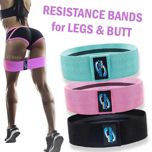 Workout Resistance Bands Loop Set Fitness Yoga Legs & Butt Workout Exercise Band - WILKYs
