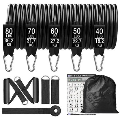 360lbs Fitness Resistance Bands Set – Ultimate Home Workout Kit - WILKYs